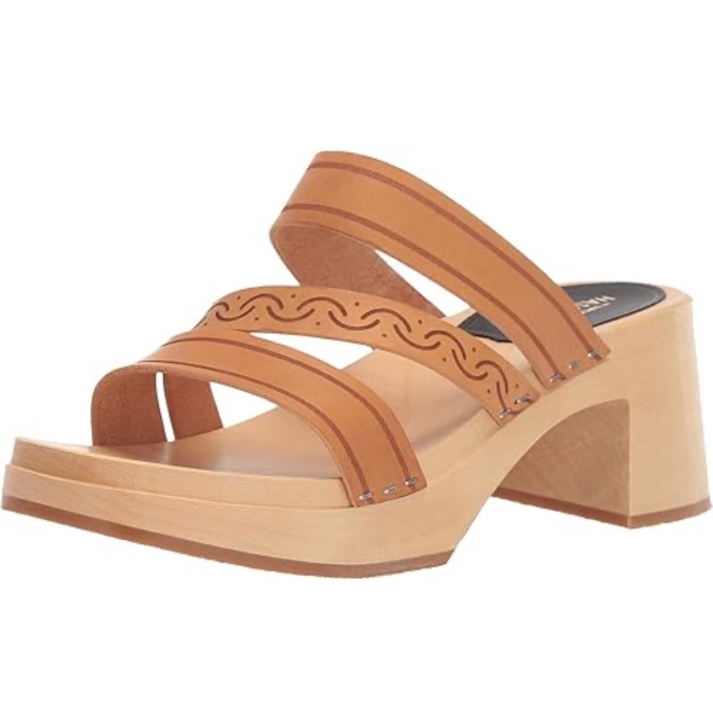 Swedish Hasbeens Brown Leather Clogs